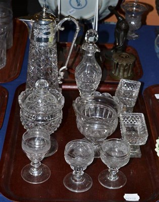 Lot 408 - Silver plated glass claret jug and various glassware