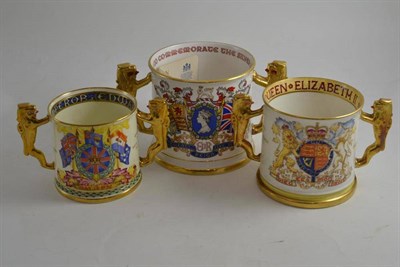 Lot 419 - Three Paragon commemorative loving cups