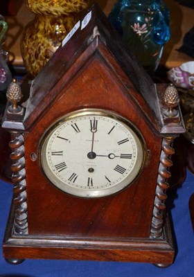 Lot 421 - A 19th century rosewood cased mantel timepiece