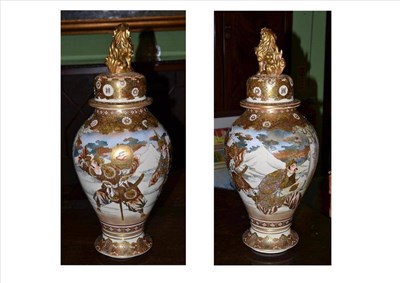 Lot 447 - Pair of Satsuma vases