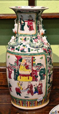 Lot 457 - A Cantonese vase decorated with courtiers and a poem