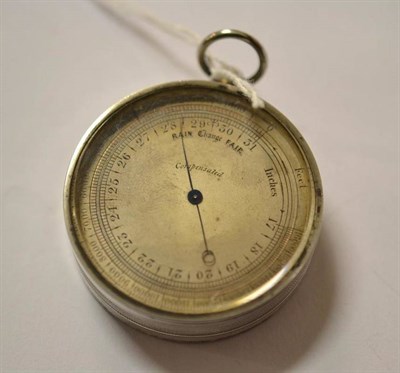 Lot 472 - Silver pocket barometer