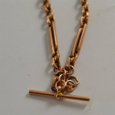 Lot 489 - A 9ct gold fancy link albert