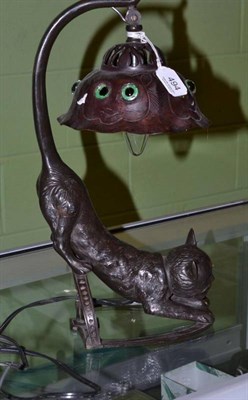 Lot 494 - A 20th Century metal ware lamp modelled as a cat