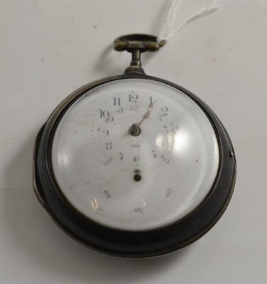 Lot 500 - A silver pair cased pocket watch signed Mead & Son, London