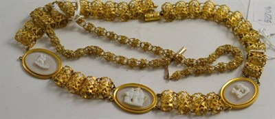 Lot 502 - A fancy link necklace and a cameo necklace (a.f.)