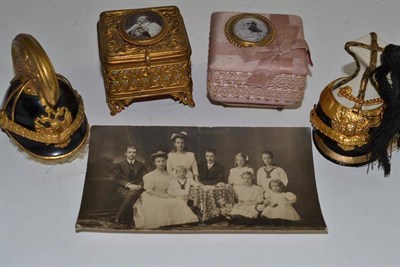 Lot 524 - Bon Bon holders presented via Emperor Francis Joseph see paperwork, four pieces, photo and notes