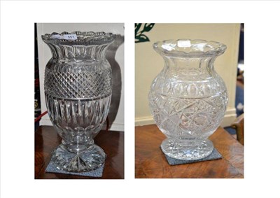 Lot 551 - Two cut glass vases