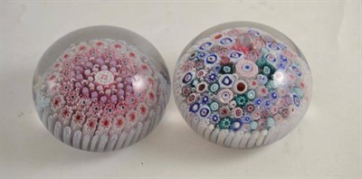 Lot 553 - Two millefiori glass paperweights