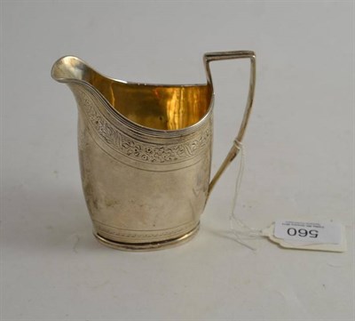 Lot 560 - A bright cut cream jug with vacant cartouche, late 18th/19th century