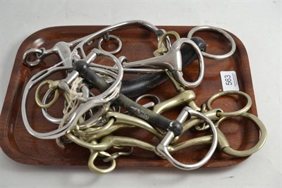 Lot 563 - Pair of stirrups and seven assorted bits