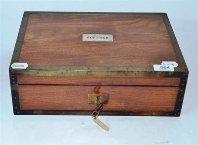 Lot 564 - Early 19th century brass bound dressing case (some damages)