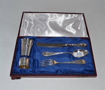 Lot 578 - Silver Christening set (Russian)