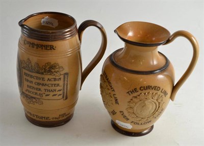 Lot 581 - Doulton Lambeth 'William Ewart Gladstone' jug and another (2)