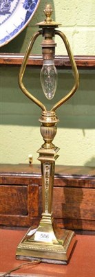 Lot 586 - Brass table lamp (possibly from a train)