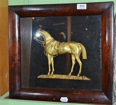 Lot 609 - Regency rosewood framed bronze depicting profile of a horse