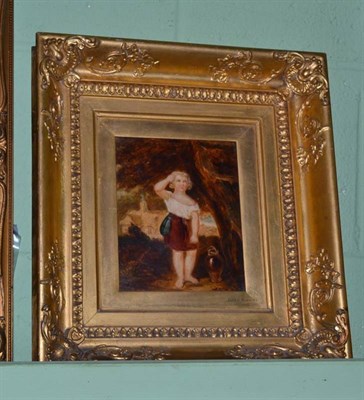 Lot 614 - Small oil of a child