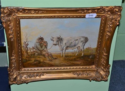 Lot 646 - S* L* After Aelbert Cuyp (1850), farmer and bull