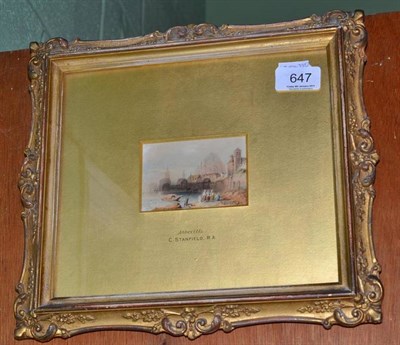 Lot 647 - C. Starfield (R.A.) Abbeville, small watercolour with gilt frame