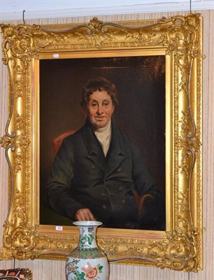 Lot 655 - A 19th century gilt framed oil on canvas, portrait of a gentleman