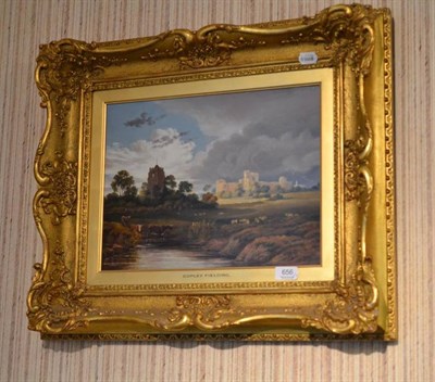 Lot 656 - After Anthony Van Dyke Copley fielding ";Landscape with cattle"