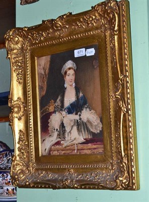 Lot 671 - Watercolour of young Queen Victoria