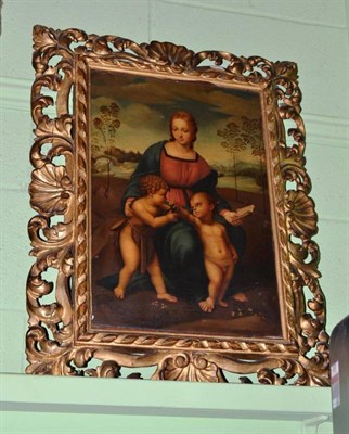 Lot 677 - After Raphael, 'Madonna of the Pinks', in a Florentine frame