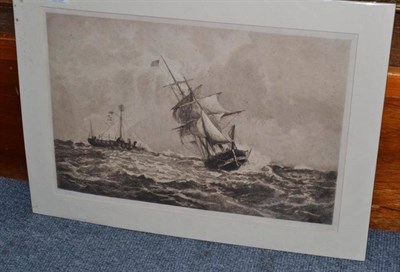 Lot 701 - An unframed engraving dated 1817? depicting a shipping scene