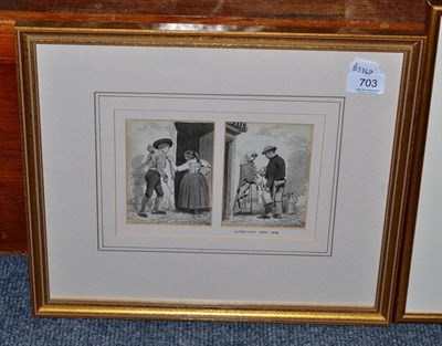 Lot 703 - Two grey wash figurative studies by Alfred Hunt (1830-1896) in one frame