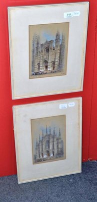 Lot 711 - Edwin Dolby, pair, Rouen Cathedral and Milan Cathedral