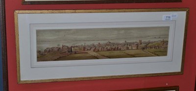 Lot 719 - A 19th century English School, panorama of Liverpool in 1725