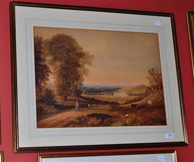 Lot 724 - Watercolour of Byland Abbey after A V Copley Fielding