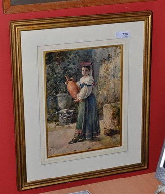 Lot 736 - P Indoni 'Young Girl with Pitcher'