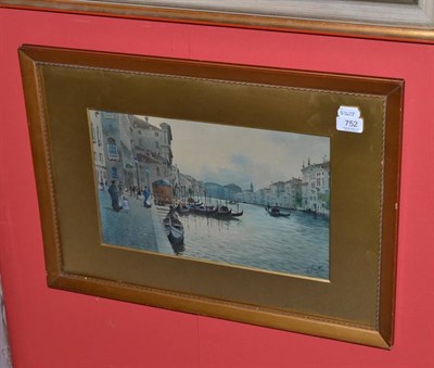 Lot 752 - A * Venutti, watercolour of Venice