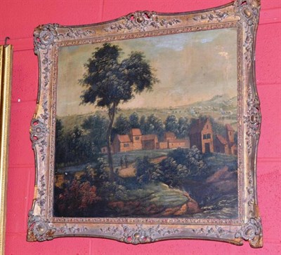 Lot 767 - Oil on canvas landscape, framed