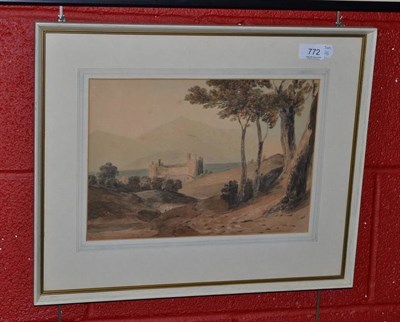 Lot 772 - Follower of David Cox, framed watercolour landscape