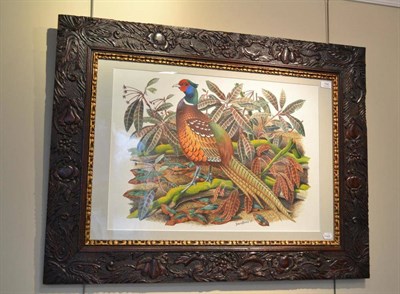 Lot 790 - A watercolour depicting a pheasant, signed David Binns 67