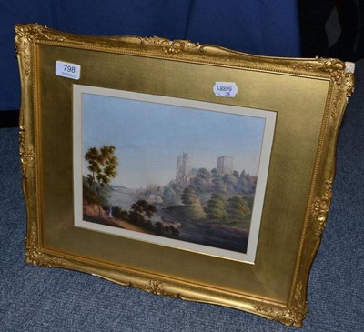 Lot 798 - Follower of G.F.Robson, framed watercolour,Durham