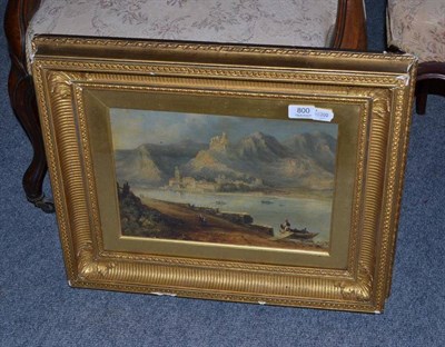 Lot 800 - Gilt framed oil on canvas, Italian landscape follower of James Duffield Harding Catle of...