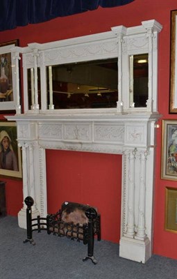 Lot 805 - Late Victorian painted fireplace