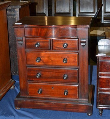 Lot 822 - Victorian mahogany five drawer miniature chest