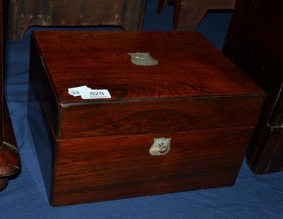 Lot 828 - A 19th century rosewood box with plated fittings