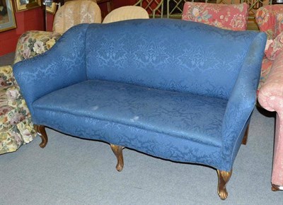 Lot 835 - Blue damask covered sofa