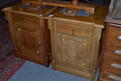 Lot 841 - Pair of reproduction bedside cabinets