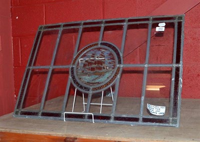 Lot 892 - Leaded window depicting the Mackay's Clipper, 1851