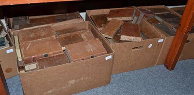 Lot 894 - A quantity of leather bound antiquarian books, mostly 18th century (seven boxes)