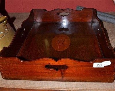 Lot 905 - A large mahogany butler's tray