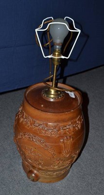 Lot 942 - Stoneware barrel converted to lamp