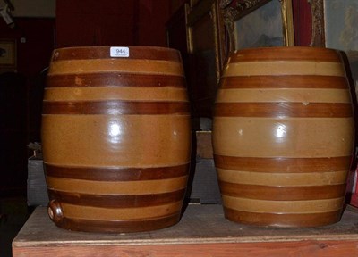 Lot 944 - Two large stoneware barrels