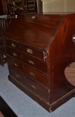 Lot 959 - 19th century mahogany bureau with brass handles